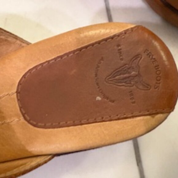 Frye Cheryl Triple Ring Western style Clogs Brown Leather sz 9 - Picture 4 of 8